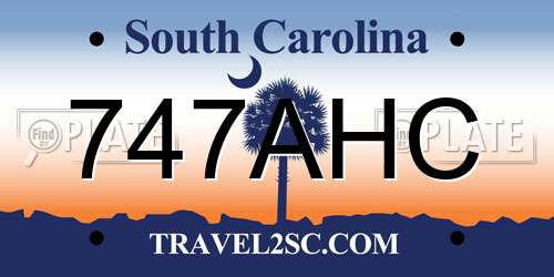 747AHC South Carolina License Plate