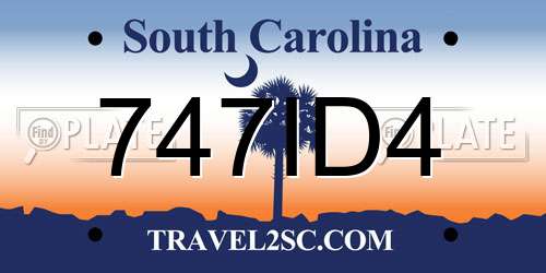 747ID4 South Carolina License Plate