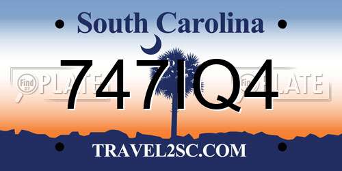 747IQ4 South Carolina License Plate