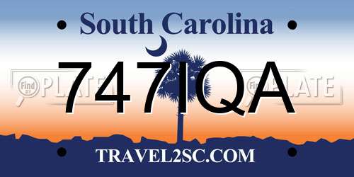 747IQA South Carolina License Plate