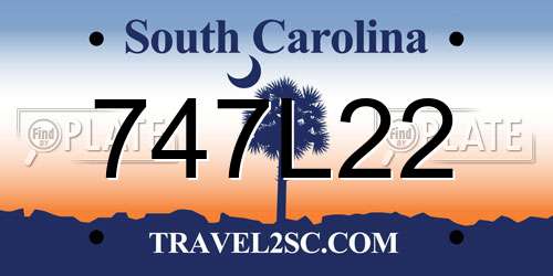 747L22 South Carolina License Plate