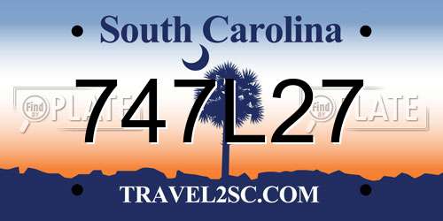 747L27 South Carolina License Plate