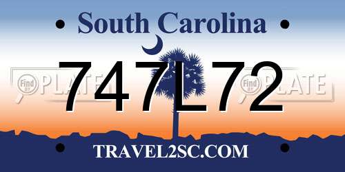 747L72 South Carolina License Plate
