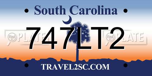 747LT2 South Carolina License Plate
