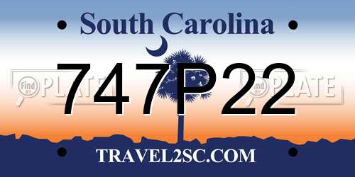 747P22 South Carolina License Plate
