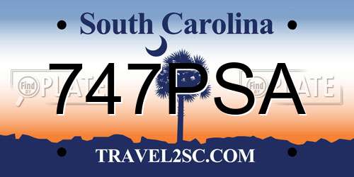 747PSA South Carolina License Plate