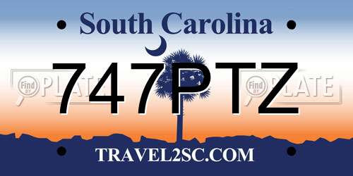 747PTZ South Carolina License Plate