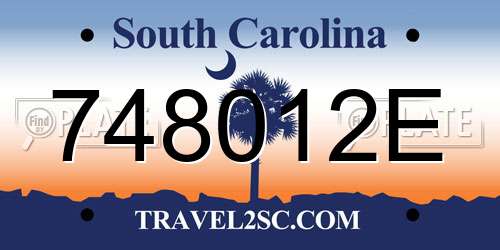 748012E South Carolina License Plate