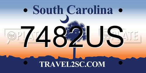 7482US South Carolina License Plate