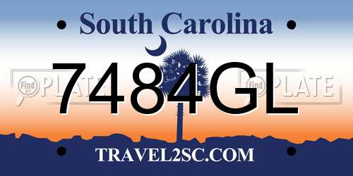 7484GL South Carolina License Plate