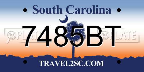 7485BT South Carolina License Plate