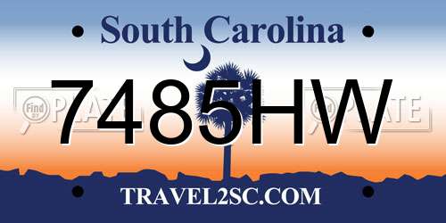 7485HW South Carolina License Plate