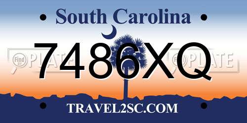 7486XQ South Carolina License Plate
