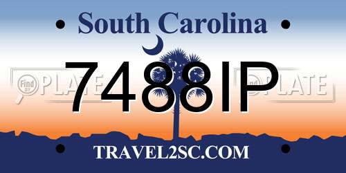 7488IP South Carolina License Plate