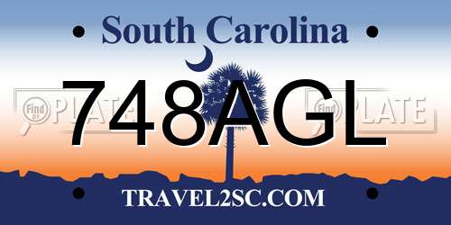 748AGL South Carolina License Plate