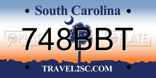 748BBT South Carolina License Plate