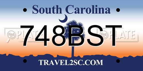 748BST South Carolina License Plate