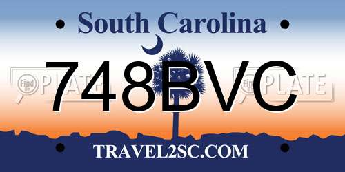 748BVC South Carolina License Plate