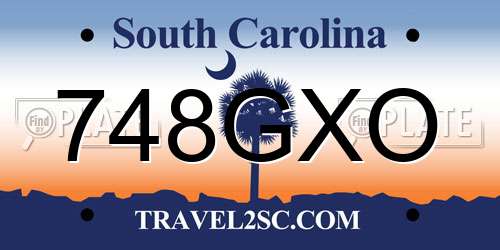 748GXO South Carolina License Plate
