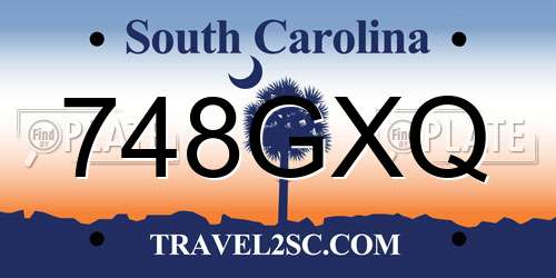 748GXQ South Carolina License Plate