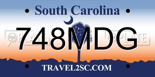 748MDG South Carolina License Plate