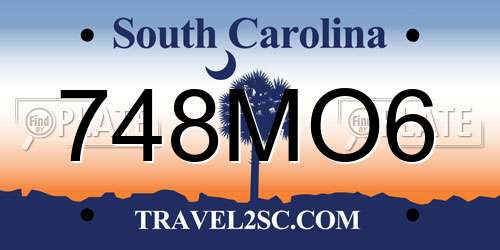 748MO6 South Carolina License Plate