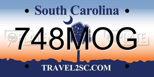 748MOG South Carolina License Plate