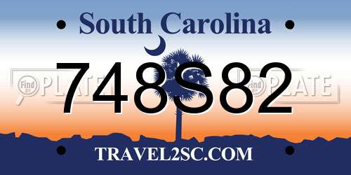748S82 South Carolina License Plate