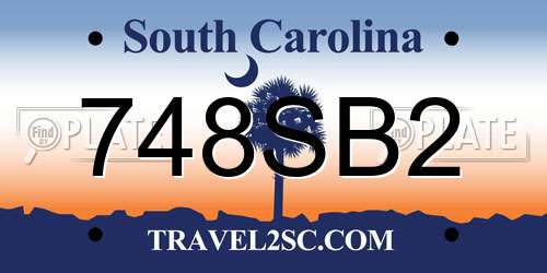 748SB2 South Carolina License Plate