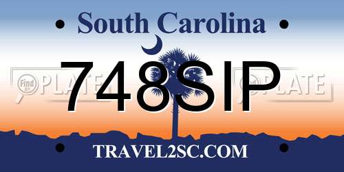 748SIP South Carolina License Plate