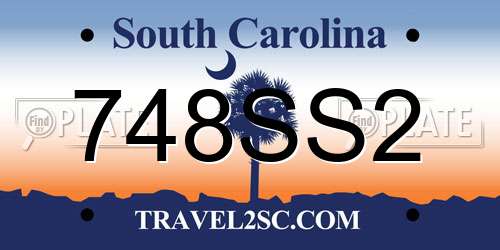 748SS2 South Carolina License Plate