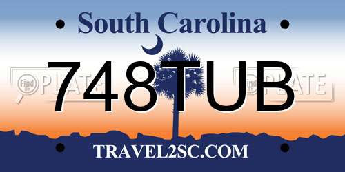 748TUB South Carolina License Plate