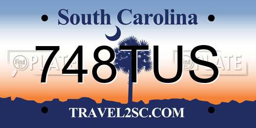 748TUS South Carolina License Plate