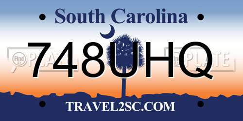 748UHQ South Carolina License Plate