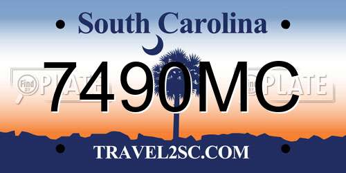 7490MC South Carolina License Plate