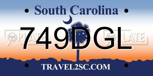 749DGL South Carolina License Plate