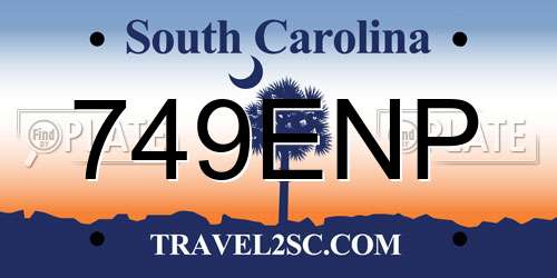 749ENP South Carolina License Plate