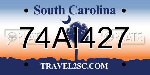 74AI427 South Carolina License Plate