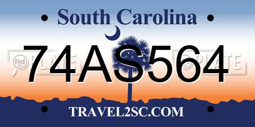 74AS564 South Carolina License Plate