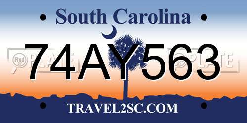 74AY563 South Carolina License Plate