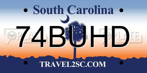 74BUHD South Carolina License Plate