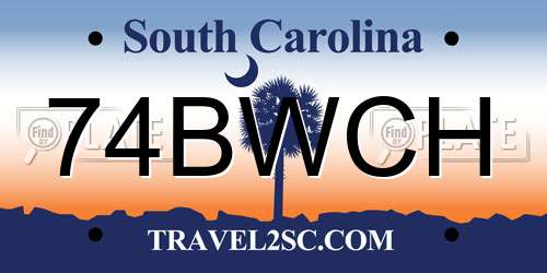 74BWCH South Carolina License Plate