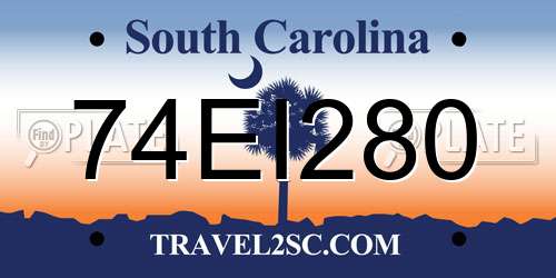 74EI280 South Carolina License Plate