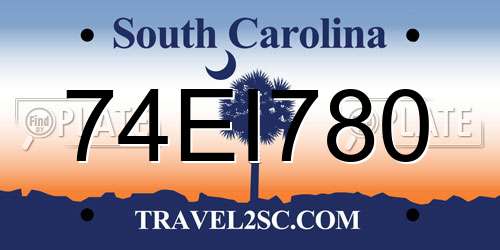 74EI780 South Carolina License Plate