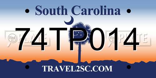 74TP014 South Carolina License Plate