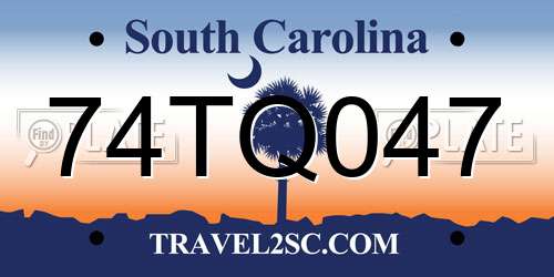 74TQ047 South Carolina License Plate