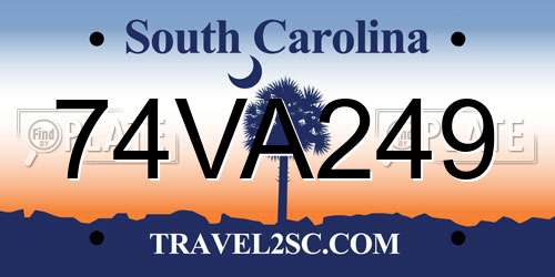 74VA249 South Carolina License Plate