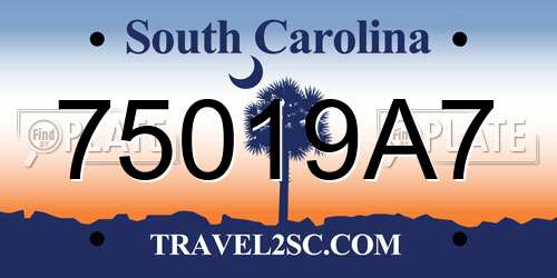 75019A7 South Carolina License Plate