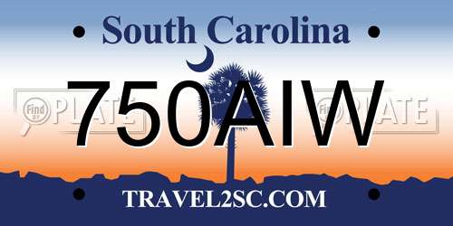 750AIW South Carolina License Plate