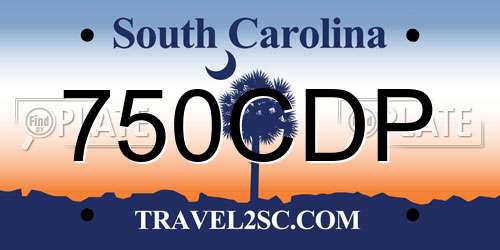 750CDP South Carolina License Plate